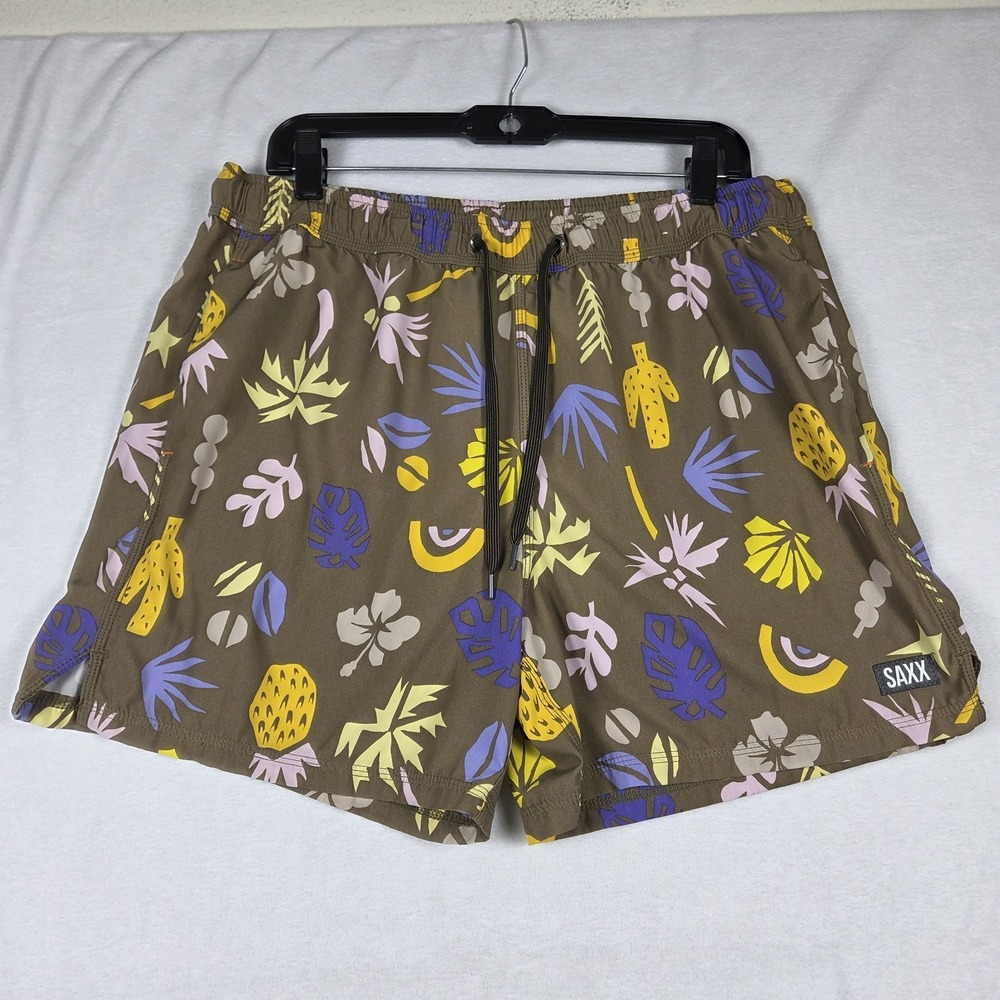 Saxx Volley Swim Shorts Oh Buoy 2n1 Men's Sz Sm 5" Inseam‎ Green Trunks Lined